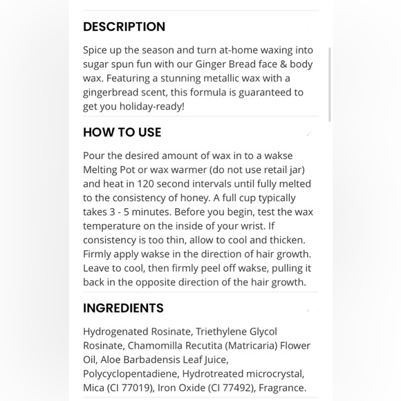 NIB WAKSE Gingerbread Waxing Kit - Picture 3 of 3